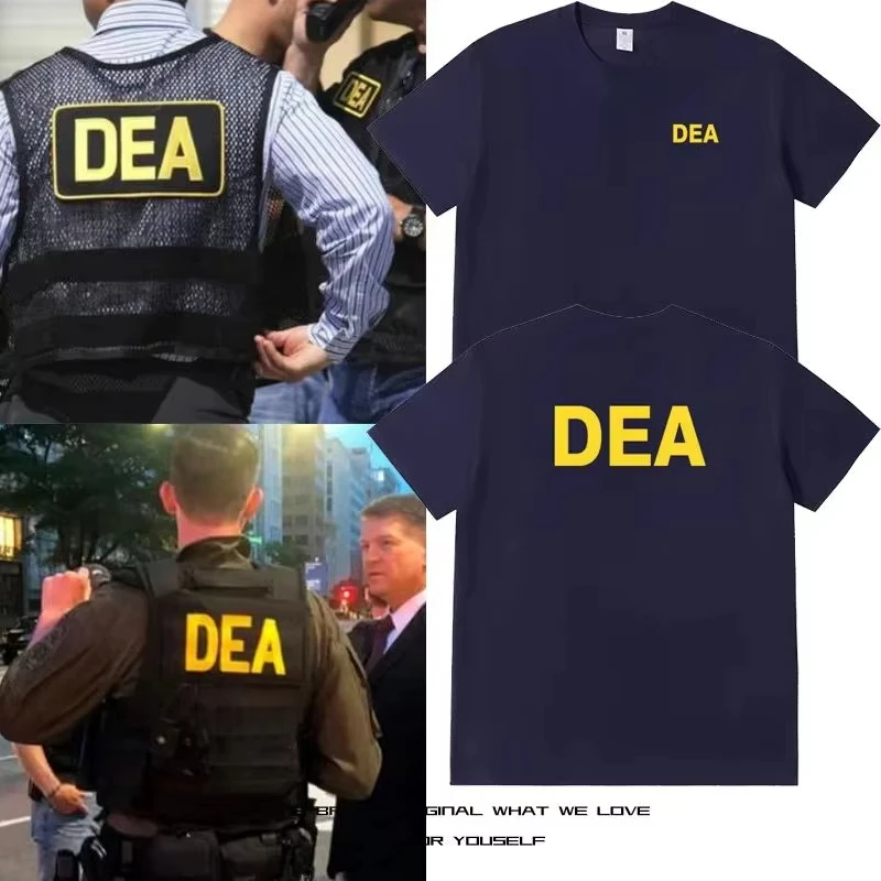 Camiseta táctica de manga corta de la Administración Federal de Control de Drogas DEA para hombre, ropa familiar para fanáticos de la policía estadounidense
