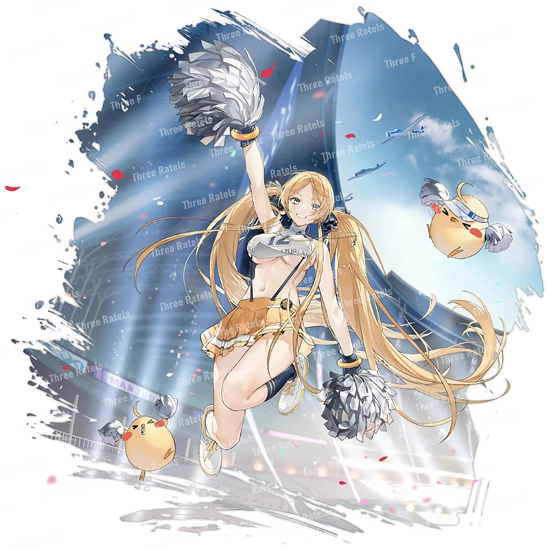 ثلاثة راتلز QCYX6 Azur Lane ملصق سيارة الجدار ملصق الأثاث الأجهزة المنزلية الديكور ملصق مائي مقاوم للماء ذاتية اللصق