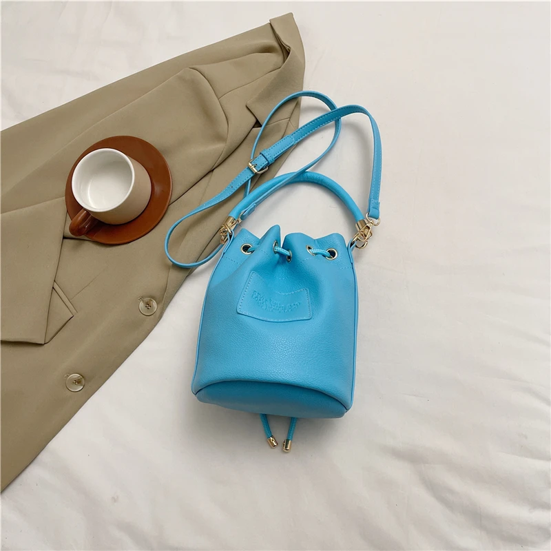 Bucket Bag Female Designer Bags Colorful Fashion Women Clutch 2024 Small Leather Bucket Purse Crossbody Handbags Hobo Satchel