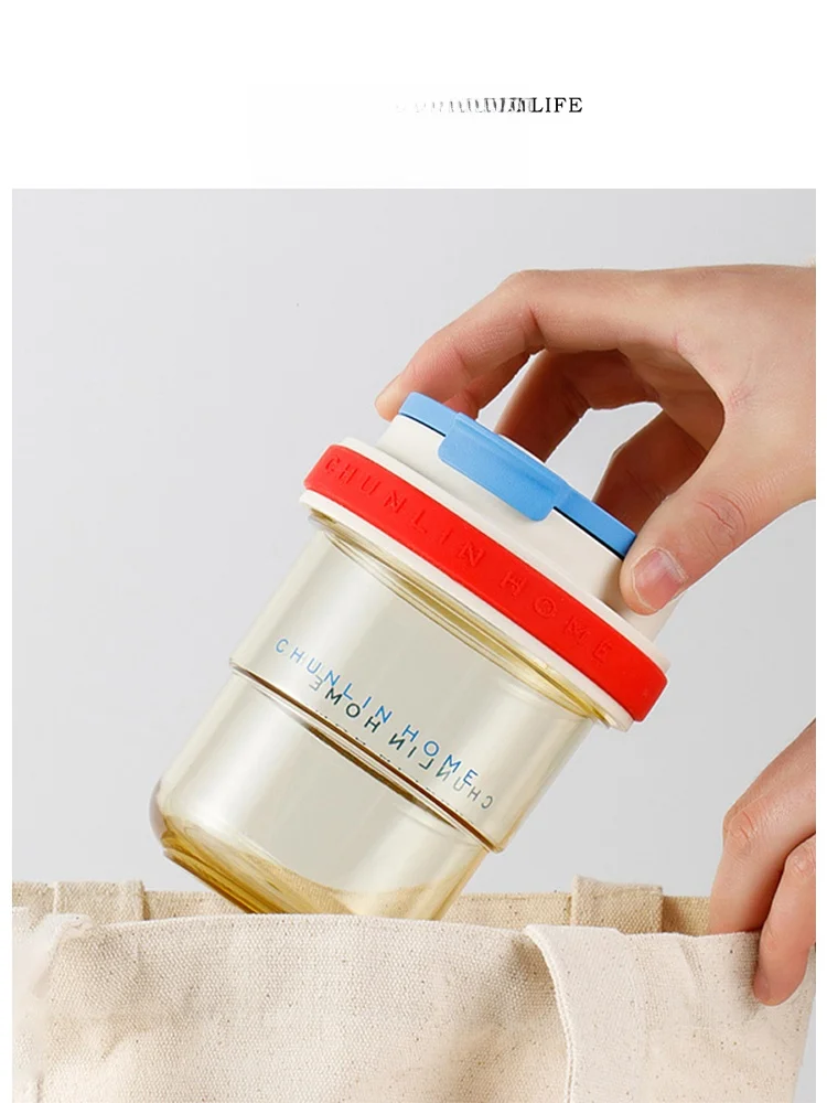 

Tlife Awhile High Aesthetic Tea Brewing Cup Temperature Resistant Portable Glass Tea Water Separation Simple Nordic Sle Wat...