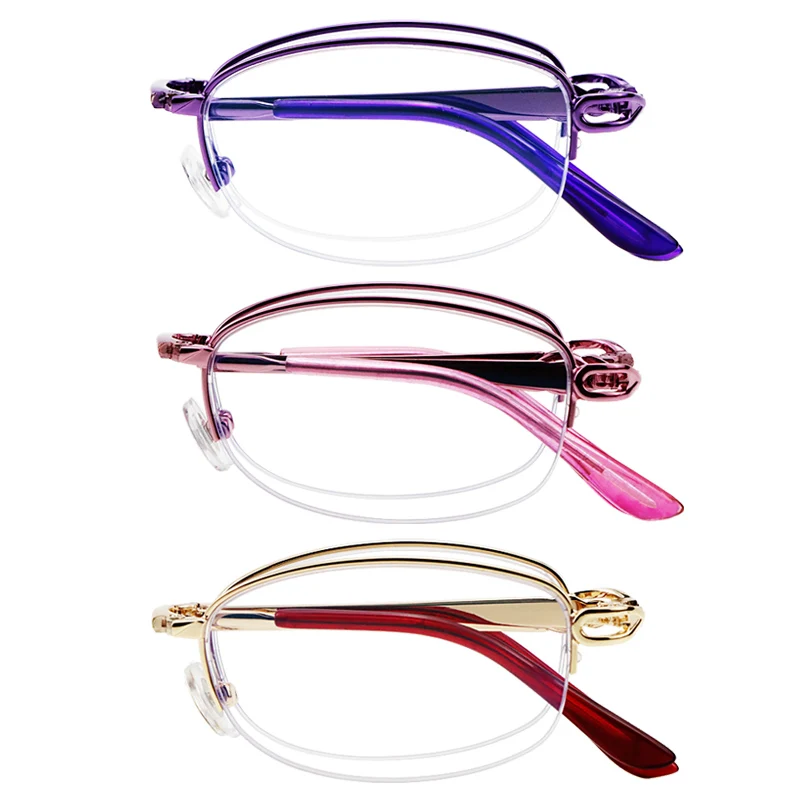 

3 Pack Folding Reading Glasses Blue Light Blocking, Anti UV Glare, Easy Carry Foldable Magnification Lenses for Women