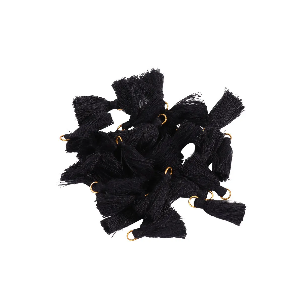 

30 pcs 3Cm Book Marker Tassel Pendant Cotton Craft Diy Jewelry Making Accessory Key Chain Bag Phone Decor Black