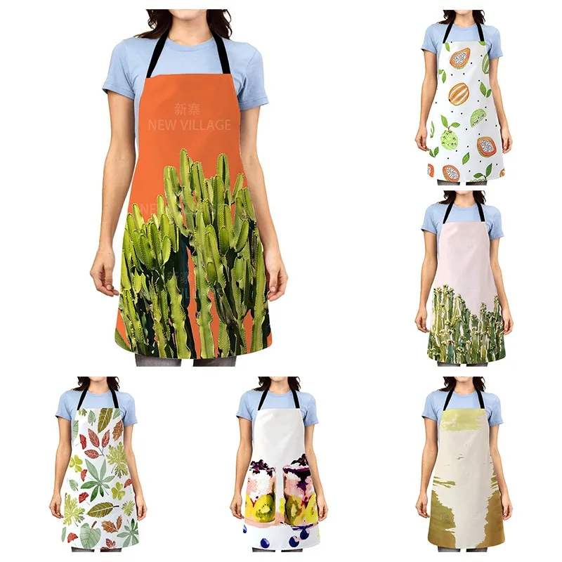 Baseball Football Printed Cotton Linen Sleeveless Aprons Kitchen Women Pinafore Home Cooking Baking Waist Bib