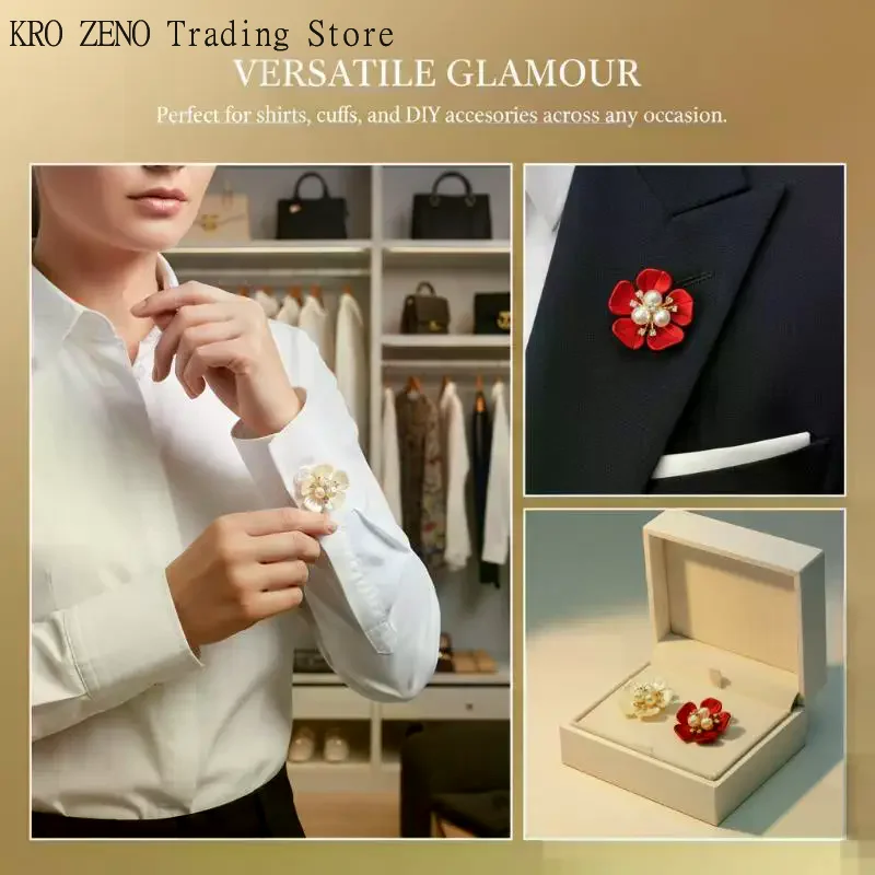 1 pièce Cache-bouton fleur en perles orné de strass, clips détachables, cache-bouton pour chemises de femme, artisanat DIY