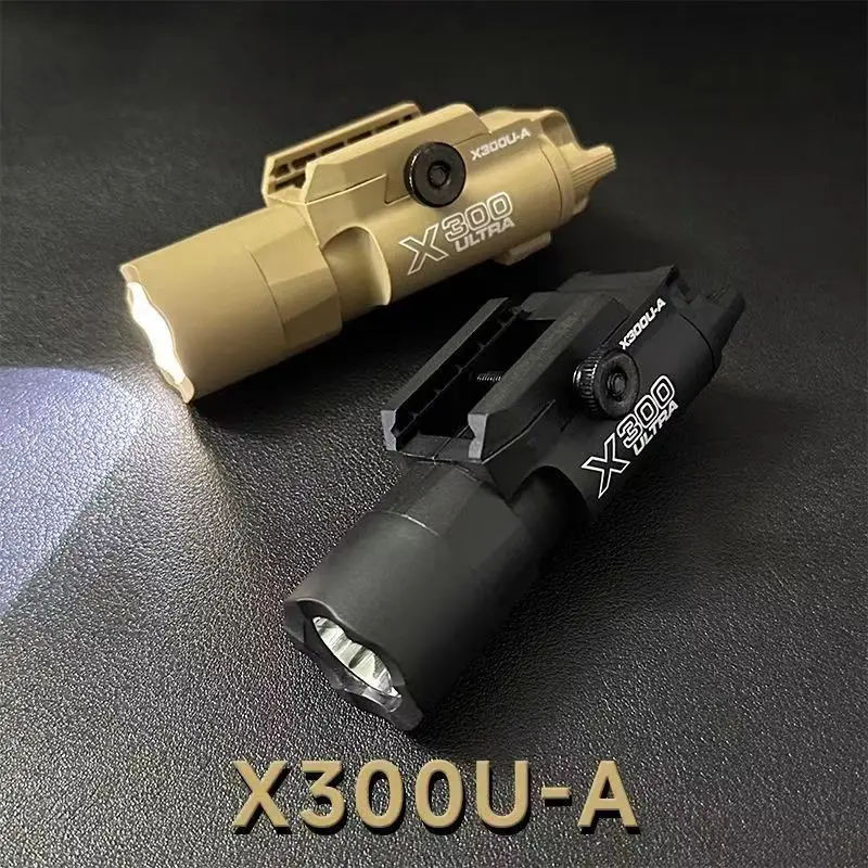 

Tactical X300U-A White LED Flashlight for Pistol Light Airsoft Helmet Weapon Scout Light 1000 Lumens Fit 20MM Rail