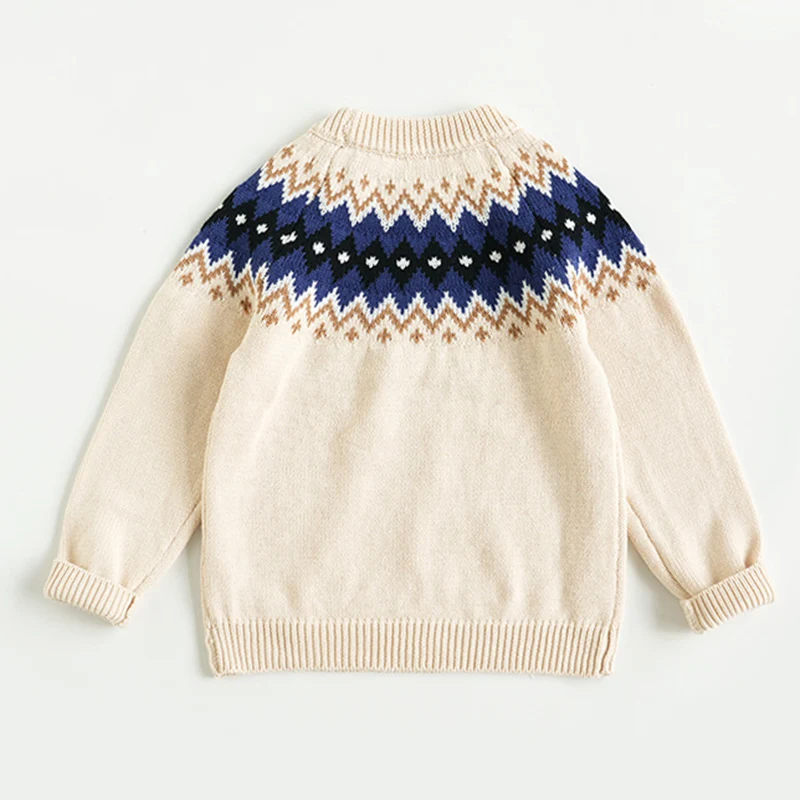 2024 New Autumn Baby Girls Long Sleeved Printing Knitted Pullover Tops Casual Loose Pullover Sweater Baby Girls Knitted Clothes