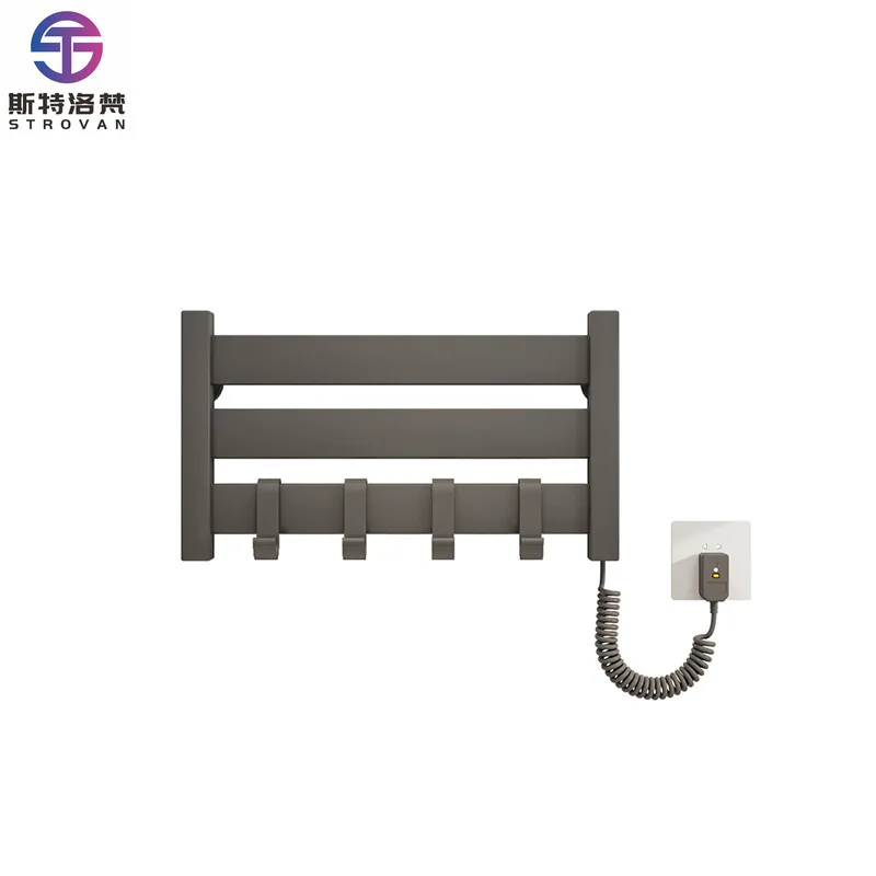 

Smart Electric Heating Towel Rack Space Aluminum Wall-Mounted for Bathroom Constant Temperature for Hotels and Apartments