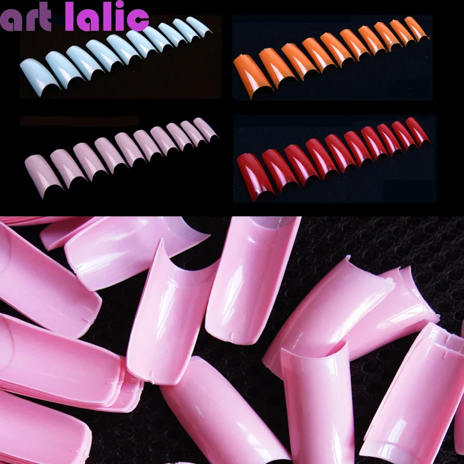 Colorful French Nail Art Practice Kit 500 Pieces Half Artificial Acrylic UV Gel Tips New Arrival for Nail Beauty