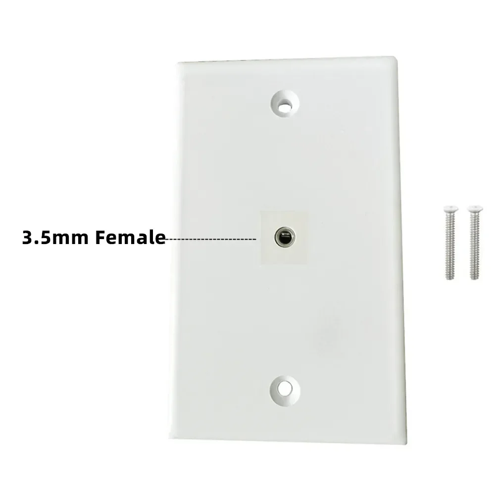 3.5mm Keystone Audio Jack Aux Wall Plate , Female To Female Headphone Speaker Jack Keystone, 1Port Wall Plate 3.5mm Face Plate