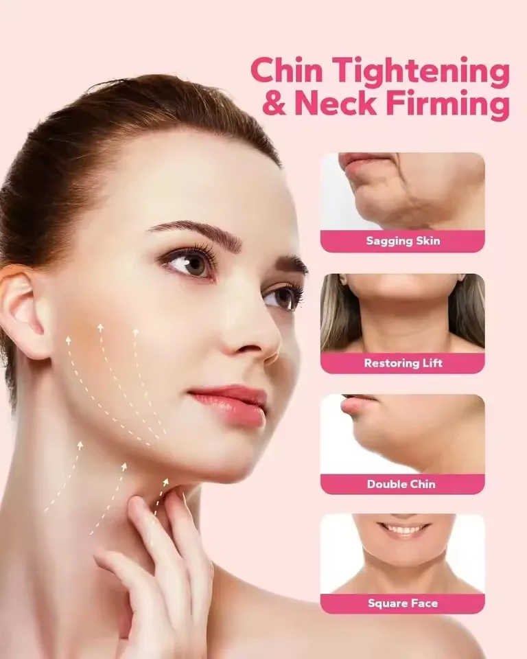 Reusable V Line Face Lift Strap, Double Chin Reducer Patch, V Shape Belt for Jawline & Neck Skin Firming