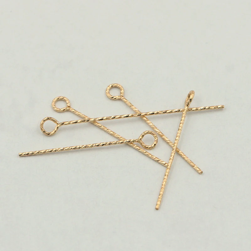 Real 14K Gold Filled Sparkle Eye Pins Wholesale for DIY Earring Making Jewelry Findings Hypoallergenic Jewelry Accessory