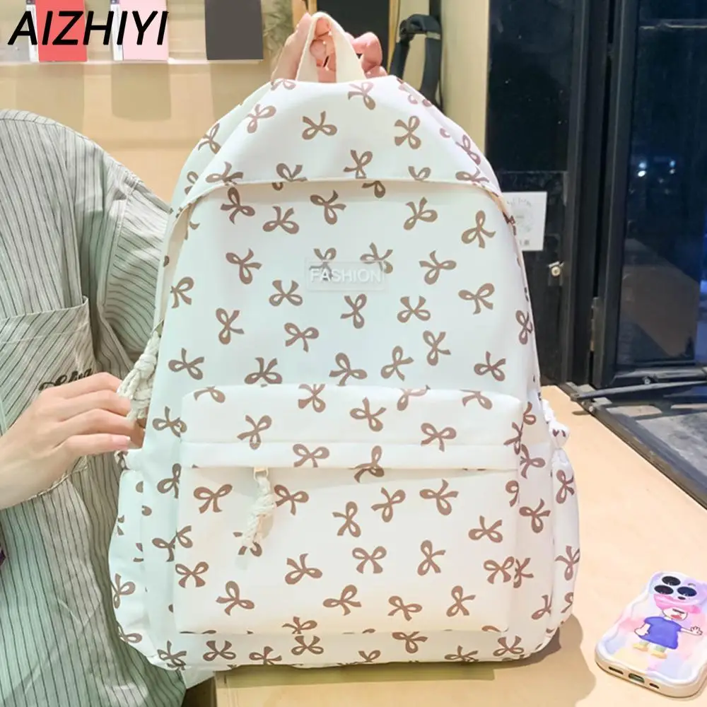 Nylon Student Schoolbag Cute School Bags for Girls Teen Bow Women Backpack Causal Travel Bag Bookbag Knapsack Rucksack Mochila