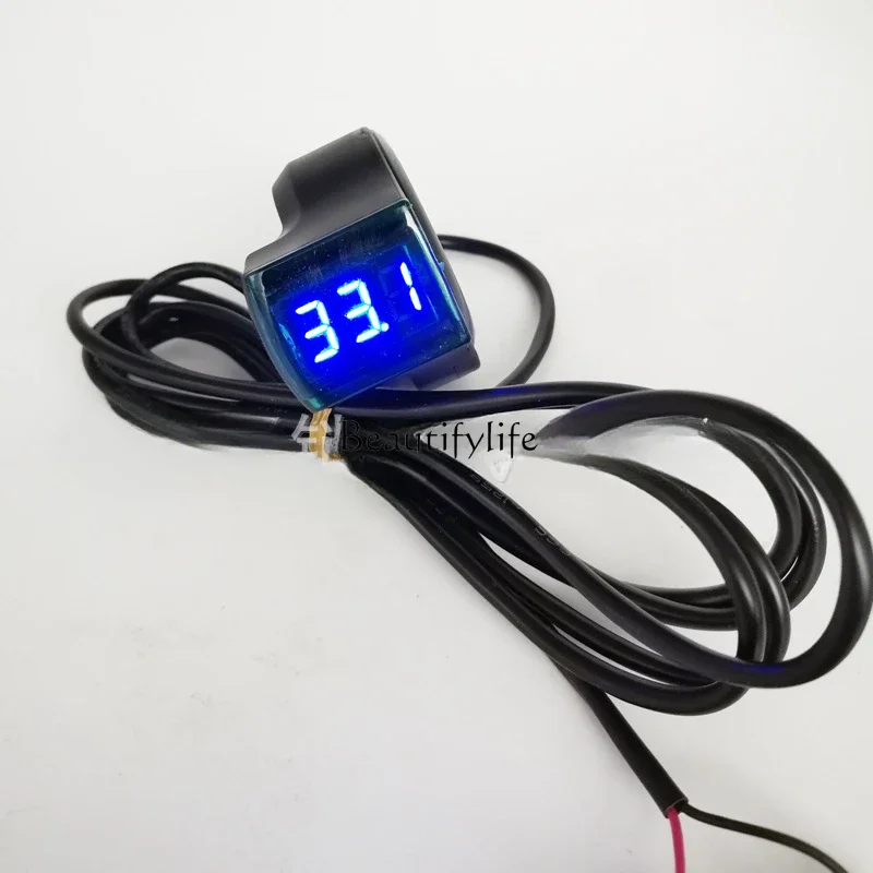 Blue screen 0-99V general cable length 2 meters digital voltmeter electric vehicle accessories 22mm handlebar