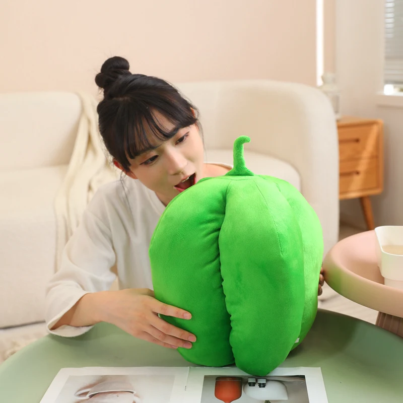 Real Life Green Red Pepper Plush toy Cute Simulation Vegetable Plant Pillow Dolls Stuffed Chili Pillow Children Room Decor Gift