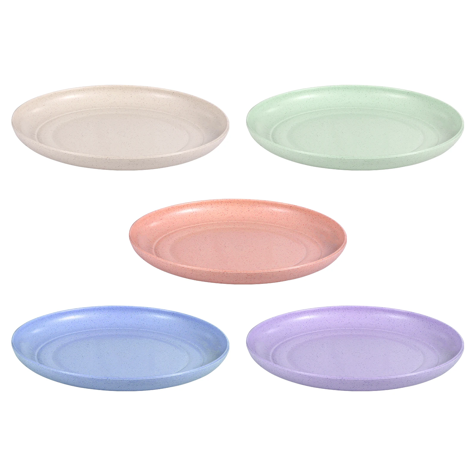 

Natural Fiber Dinnerware Set Round Reusable Plates Bone Disc Party Serving Unbreakable Eco Friendly