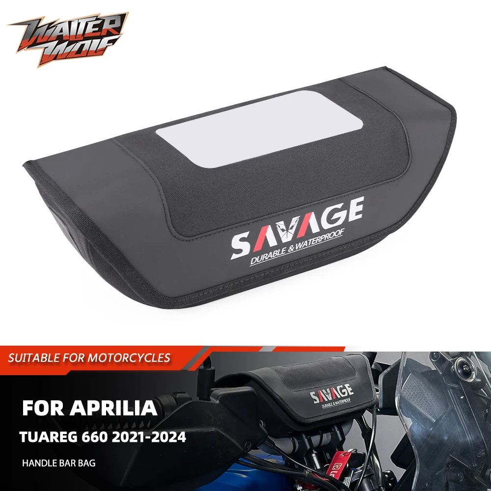 

Motorcycle Handlebar Handle Bar Bag For Aprilia Tuareg 660 2021-2024 Tool Bag Luggage Waterproof Package With Touchscreen Phone