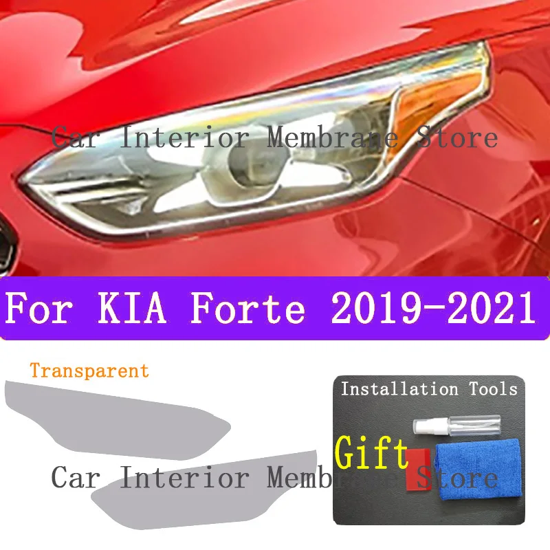 For kIA Forte 2019 2020 2021 2022 Car Exterior Headlight Anti-scratch Front Lamp Tint TPU Protective Film Repair Accessories