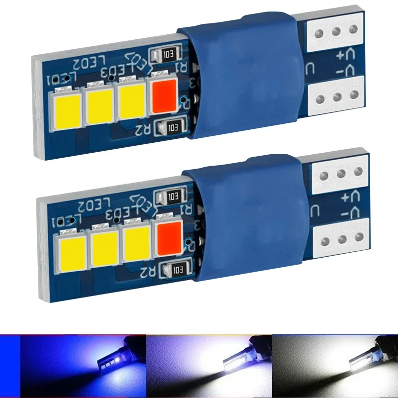 2pcs T10 W5W Canbus LED Signal Light Bulb Wedge Light Car Interior Reading Lamp No Error Dynamic Light Door Parking License Part