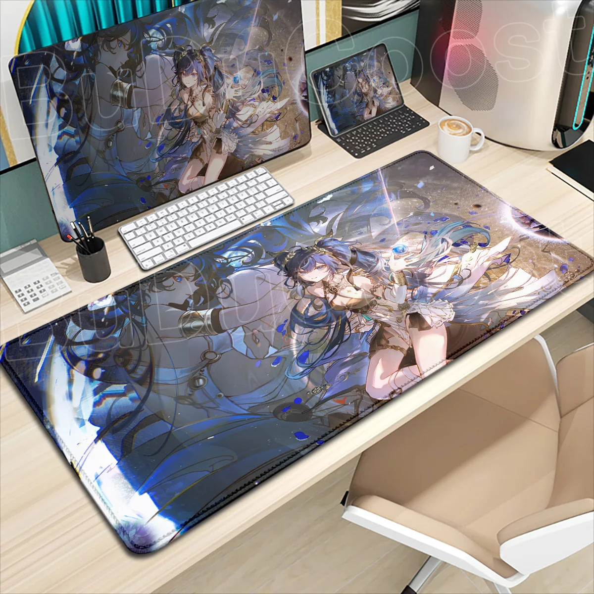 

Gaming Cushion MousePad Iuno Wuthering Waves Game Mouse Pad Non-slip Thickened Lockedge speed Keyboard Mat PC Gaming Accessories