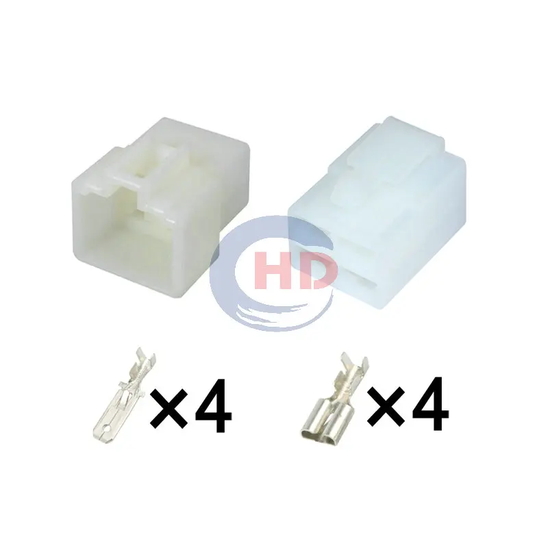 

1-20 sets 4pin Relay Socket Connector Assembly with Terminals for Car Modification 7122-2446 HD042-6.3-21