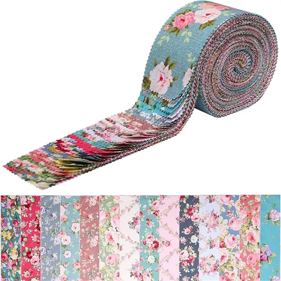 42pcs Fabrics for DIY Quilting, Sewing, Home Decoration, and Wallet Making, Vintage Floral Designs