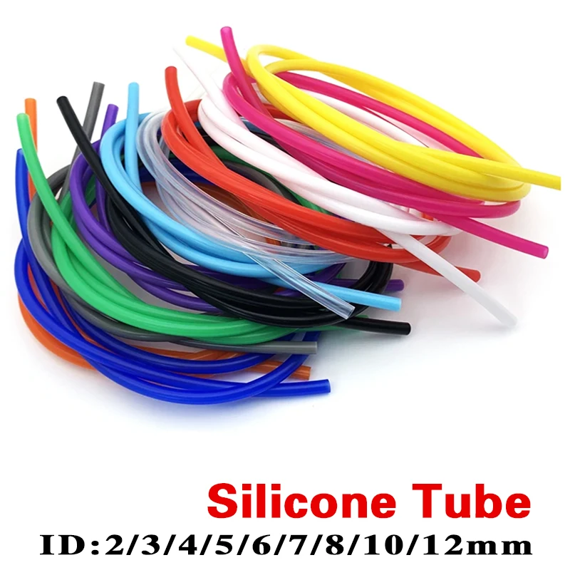 1Meter ID 2 3 4 5 6 7 8 9 10 12 mm Silicone Tubing Flexible Rubber Hose Food Grade Soft Drink Pipe Water Connector Colorful Hose