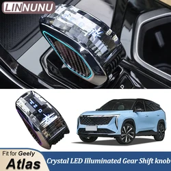 LINNUNU Crystal Gear Shift Knob Lever Stick Handle fitfor Geely Boyue L Atlas II LED colorful Illuminated Gear Knobs Accessories