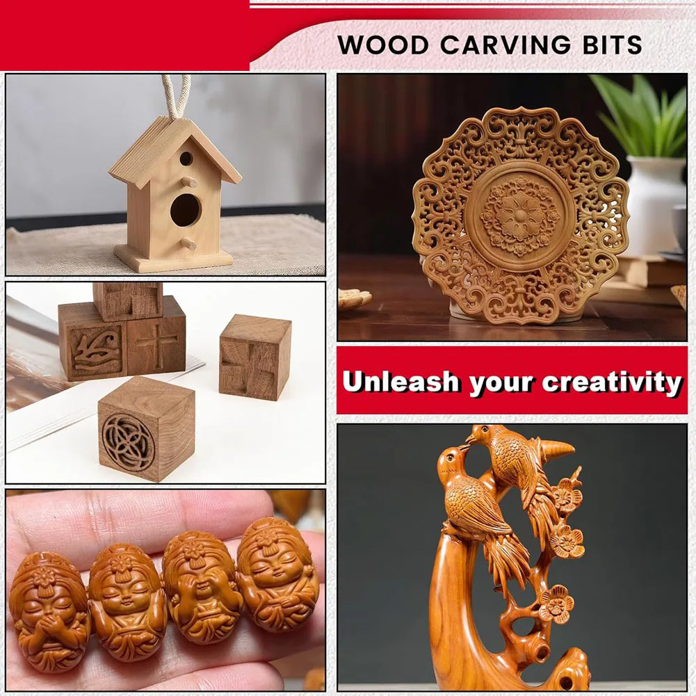 【Penjualan Baru】 10 Buah Alat Ukir Kayu 1/8 "Batang Alat Pertukangan Alat Putar Bit Kompatibel untuk Pengeboran Ukir