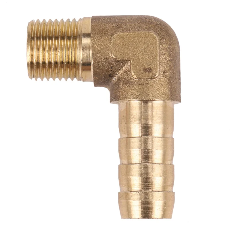 AB47-4PCS Шланг 8 мм X 3/8 дюйма наружная резьба 90 градусов латунный коленчатый соединитель с зазубринами