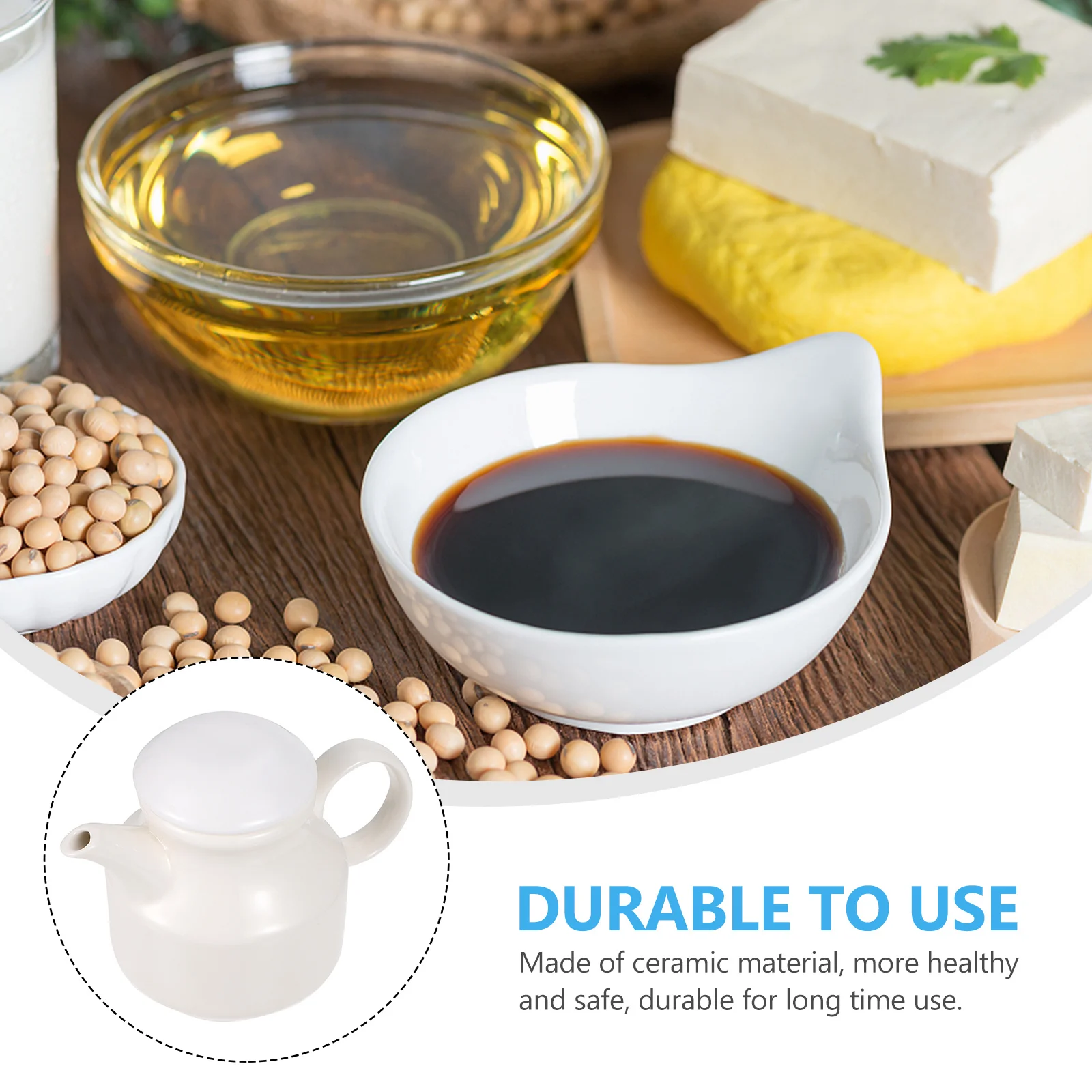 

1Pcs Ceramic Sauce Boat Multipurpose Seasoning Container for Kitchen Home Restaurant Gravy Pour Condiment Container with