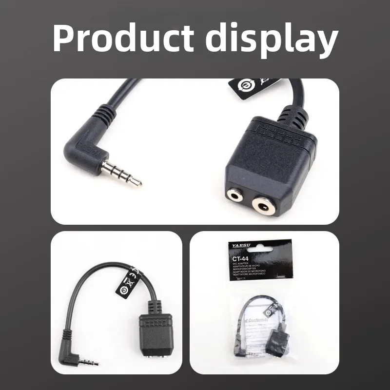 محول ميكروفون YAESU CT-44 كابل تحويل Mi يدوي 2 إلى 1