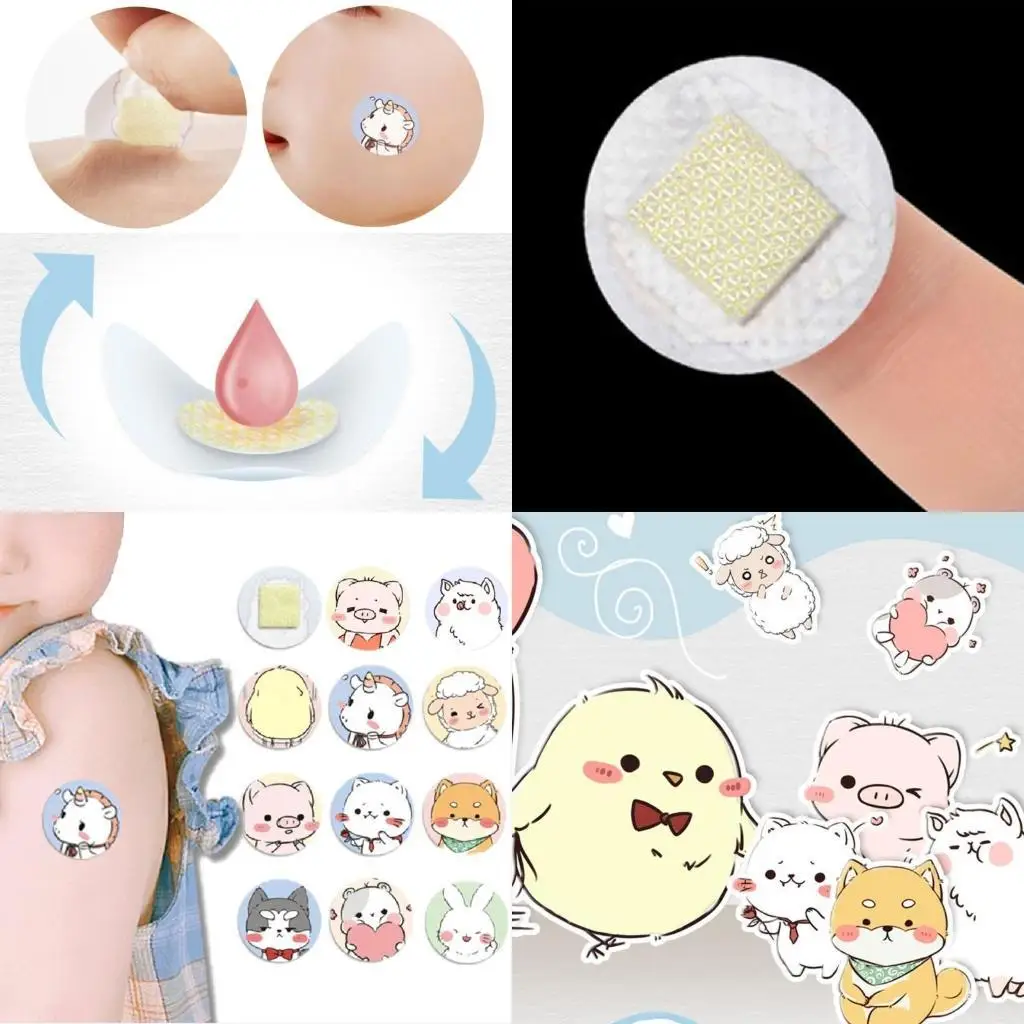 

U13F 120Pieces Kids Bandages Self-Adhesive Sterile Bandages Round Fisrt Aids Bandages for Toddler Girl Boy Wound Care