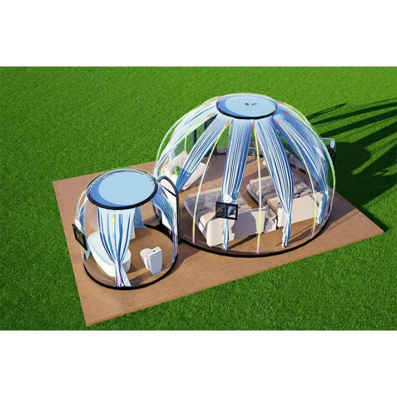Stylish Full House Luxury Glamping Dome Green Mini PC Starry Sky Bubble Room Star View House for Leisure Venues
