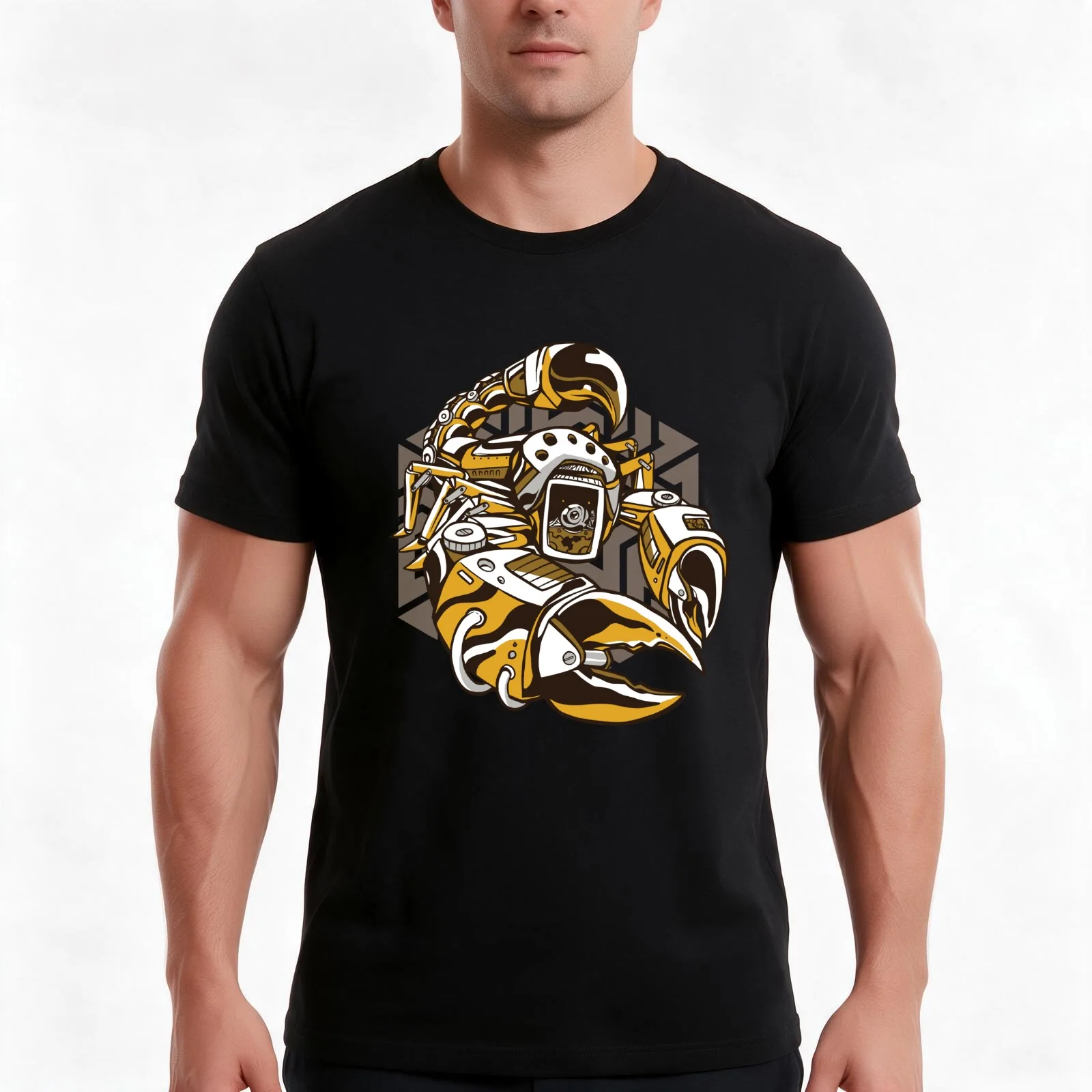 STEAMPUNK SCORPION T-Shirt, Summer Casual Cotton Tee, Oversized Streetwear Tops, Vintage Graphic Print, Loose Fit Short Sleeve