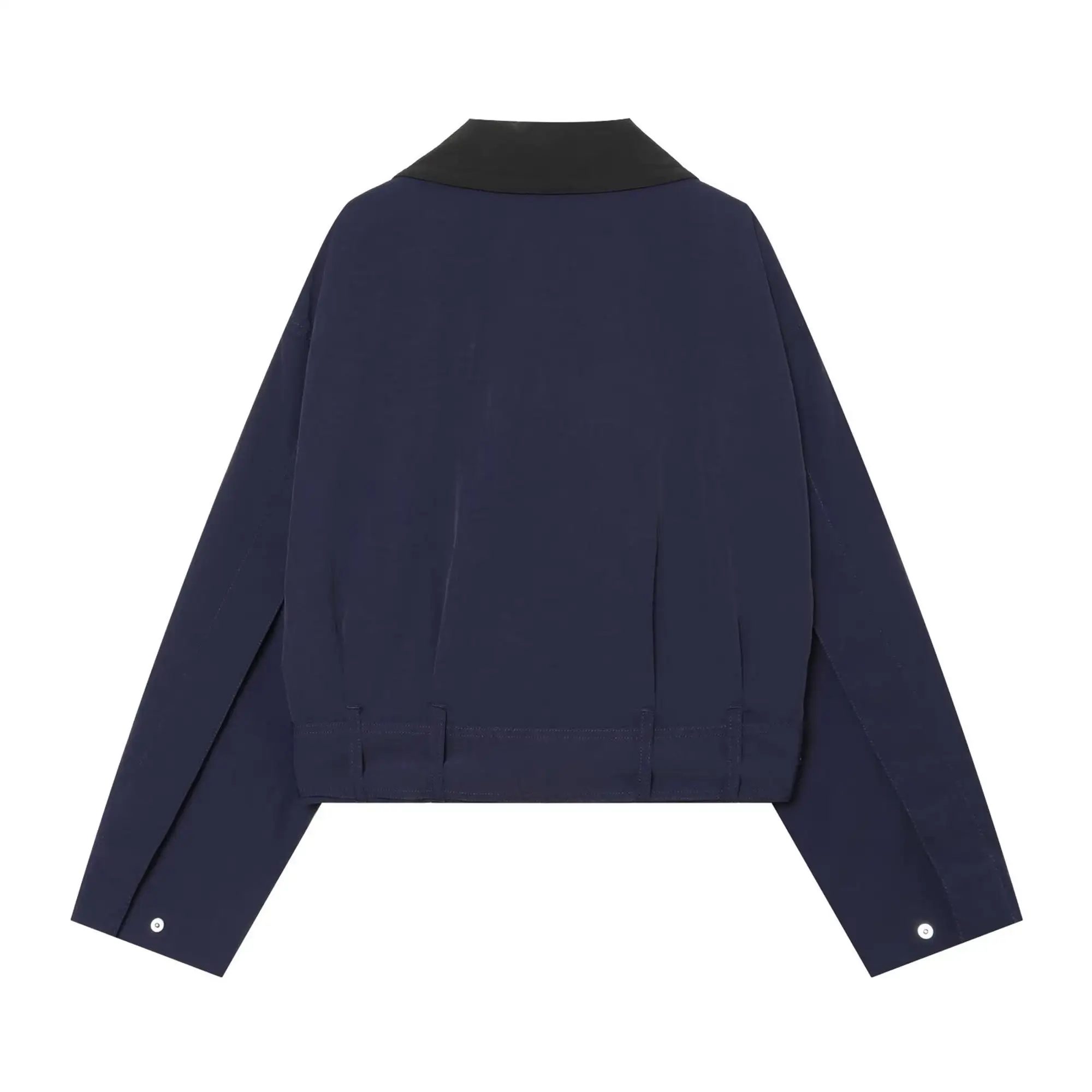 Herbst Neue Damen-Spleißjacke mit Revers und Gürtel, Langarm, Retro, Kurze Oberbekleidung, Lässiger High-Street-Stil, Damen-Pendlermantel – Detail 3