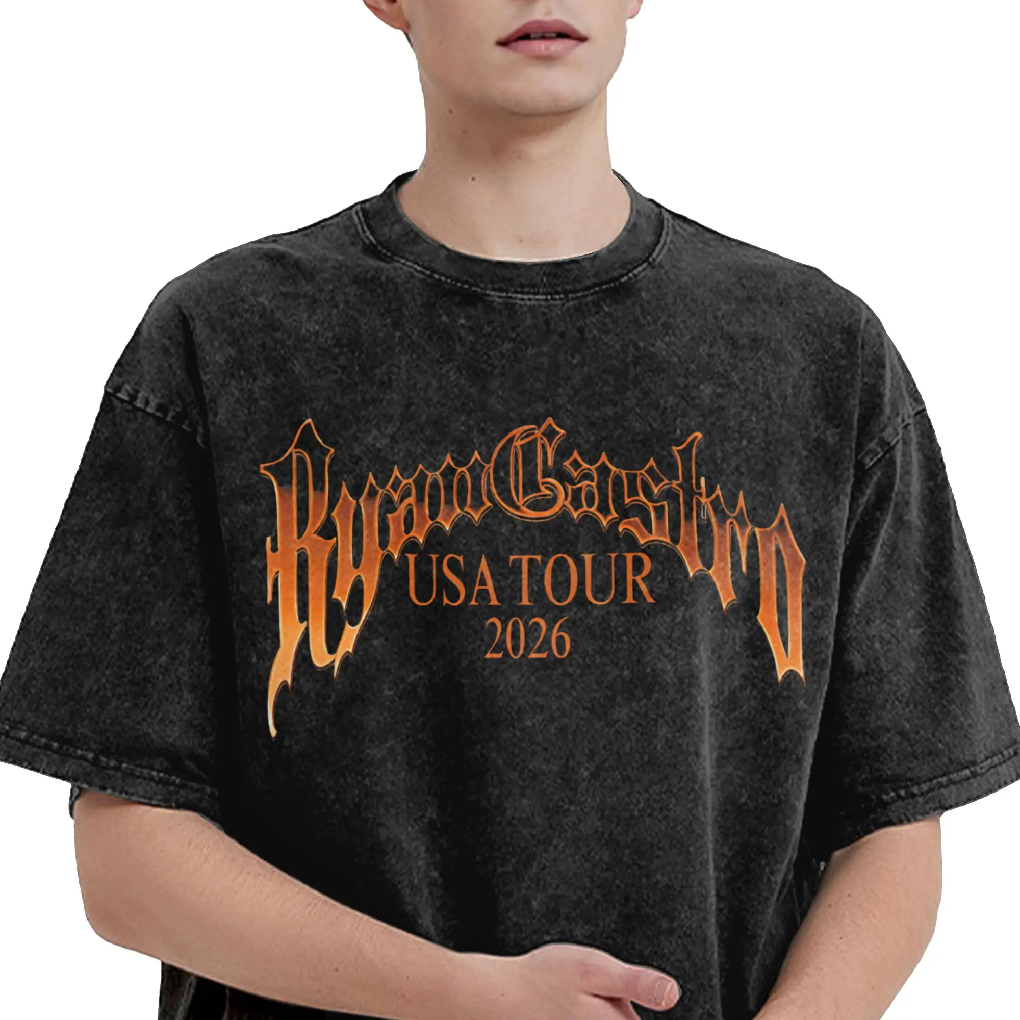 Ryan Castro Sende Latam Album Tour 2026 Washed T Shirts Streetwear Hip Hop Fashion T-Shirts  Tee Shirt Men Women Short Sleeve