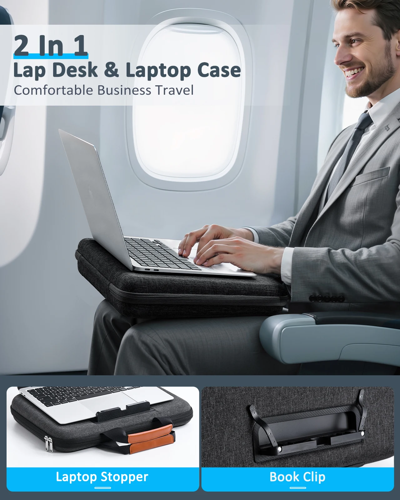 Eary Laptop Bags for 13.3-16.2"inch Notebook Sleeve Briefcase Large Laptop Case Tablet iPad Stand for Men Business Office Travel - view 2