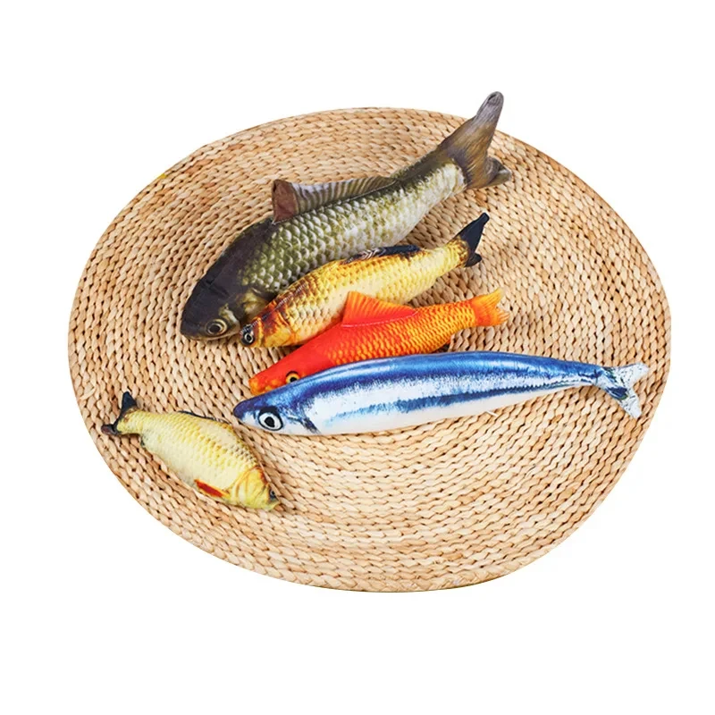 Cat Toy Training Entertainment Fish Plush Stuffed Pillow 20Cm Simulation Fish Cat Catnip 3D Interactive Chew Toy Pet Supplies