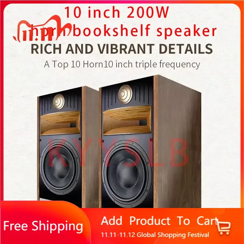 

180W 10 Inch Fever Passive Bookshelf HiFi Speaker Two-Way Professional Audio 8Ω Monitor Speakers Sound Box High Power Speaker