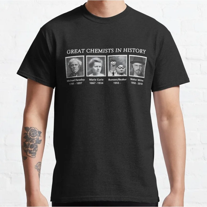 

Great Chemists In History Vintage Crime Movie Breaking Bad Gift t shirt Men's O-Neck Short Sleeve Graphic clothes All size tee
