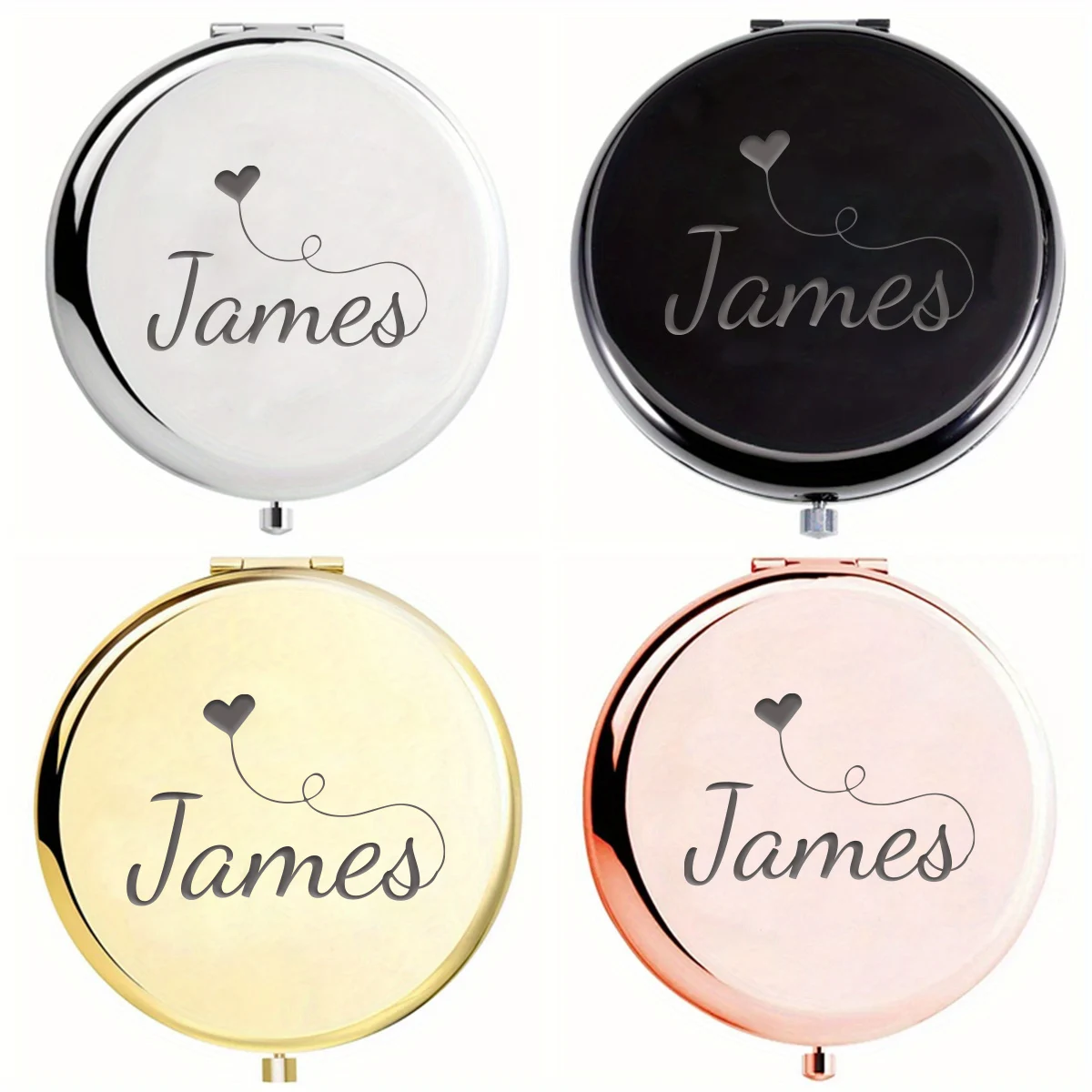 1pc Cartoon James Personalized Text Makeup Mirror Folding Mirror Round Circle Mirror Party Gift