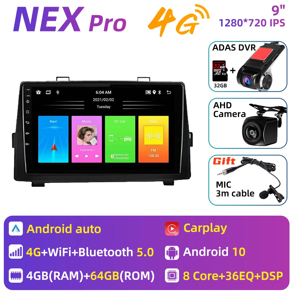 Voor Toyota Noah Voxy 70 2007-2013 2 Din Android Autoradio Stereo GPS Carplay Navigatie Head Unit Autoradio multimedia Kaarten