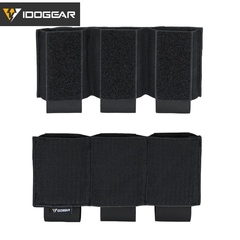 IDOGEAR Tactical 5.56 Triple Mag Pouch Elastic Hook&Loop DOPE  Style Camo 3598