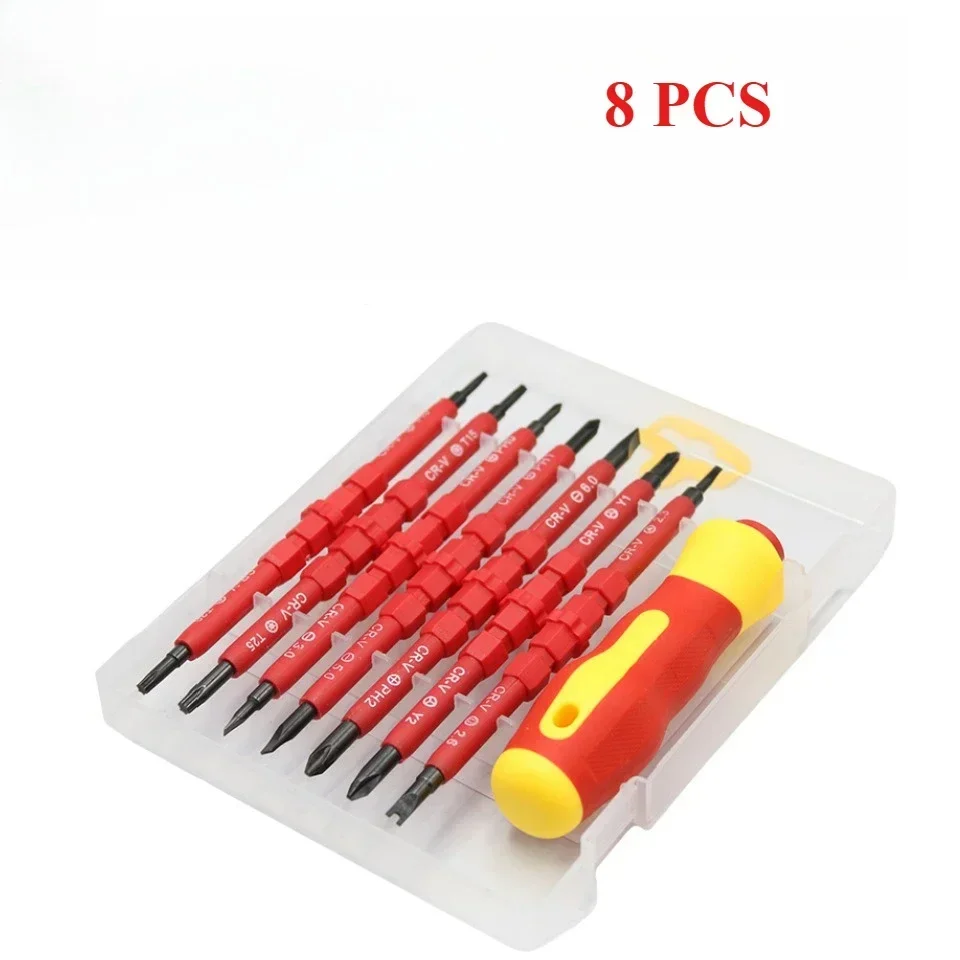 8/13PCS 1000V VDE Insulated Screwdriver Set Magnetic Slotted Bits for Electrical Repair Professional image 4