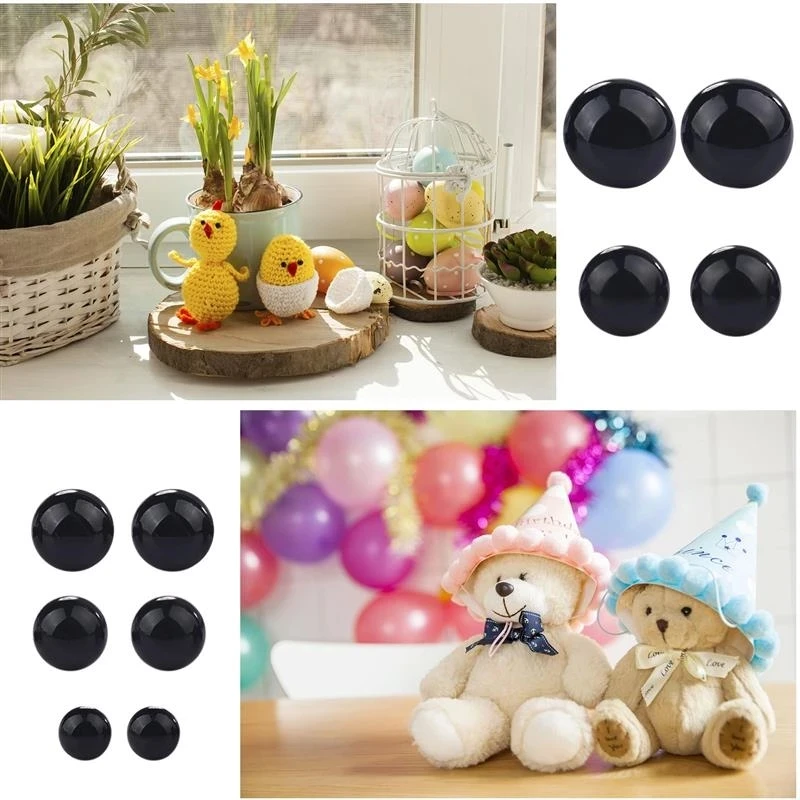 50/100pcs 10mm Eyeball Doll Accessories Black Plastic Plush Safety Eyes Amigurumi For Toys 6-14mm DIY Funny Toy Eyes Animal