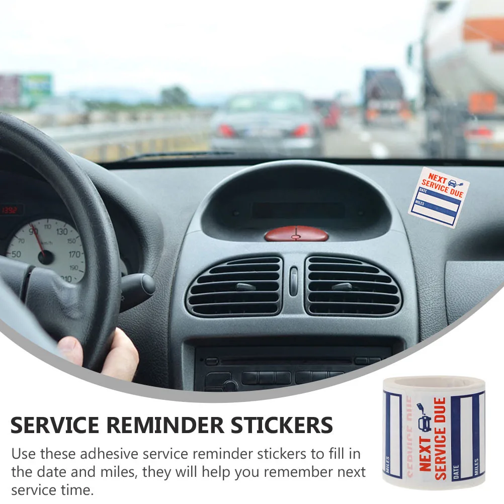 300 قطعة 2 لفات صيانة السيارات تذكير ملصقات تغيير الزيت بسبب تسميات لاصقة نافذة الشارات لتتبع خدمة السيارات