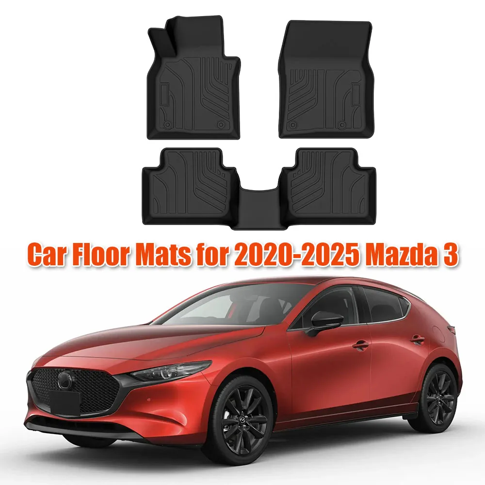 

Car Floor Mats for Mazda 3 2025-2020 All Weather Protection TPE Anti-Slip Car Full Set Floor Liners Custom Accessories