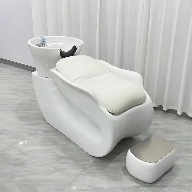 Ergonomic Designer Business Shampoo Bed Minimalist Reclining Machine Shampoo Bed Modern Head Spa Lavacabezas Beauty Showcase
