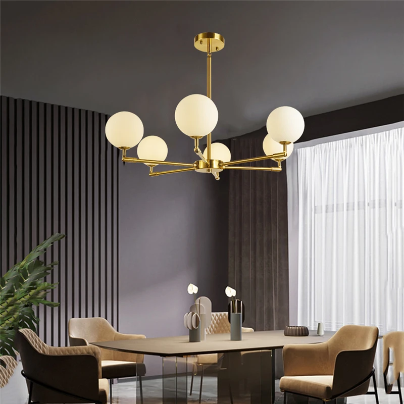 Modern Led Ceiling Chandelier for Golden DIY Versatile Styling Living Room Dining Room Hanging Home Decoration Pendant Light