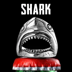 Great White Shark Stainless Steel Men Rings Punk New In For Male Women Fashion Jewelry Creativity Gift Wholesale Dropshiping